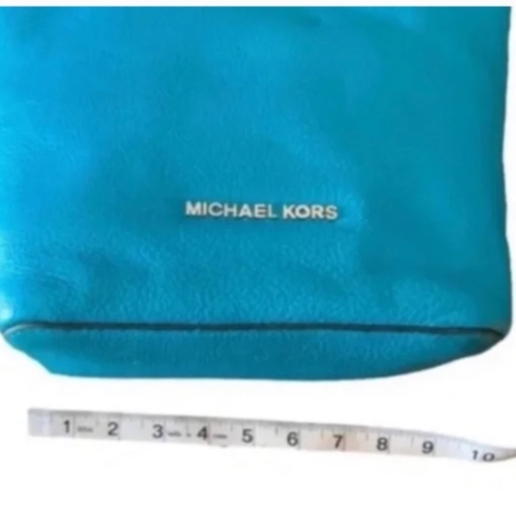 Michael Kors Dark Teal Pebbled Leather Shoulder Bag - Picture 9 of 16